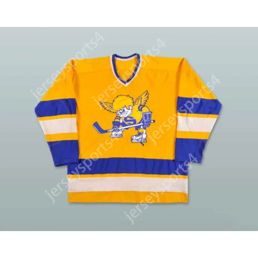 Niestandard 1972-73 Minnesota Fighting Saints Hockey Jersey New Top Sched S-M-L-XL-XXL-3XL-4XL-5XL-6XL