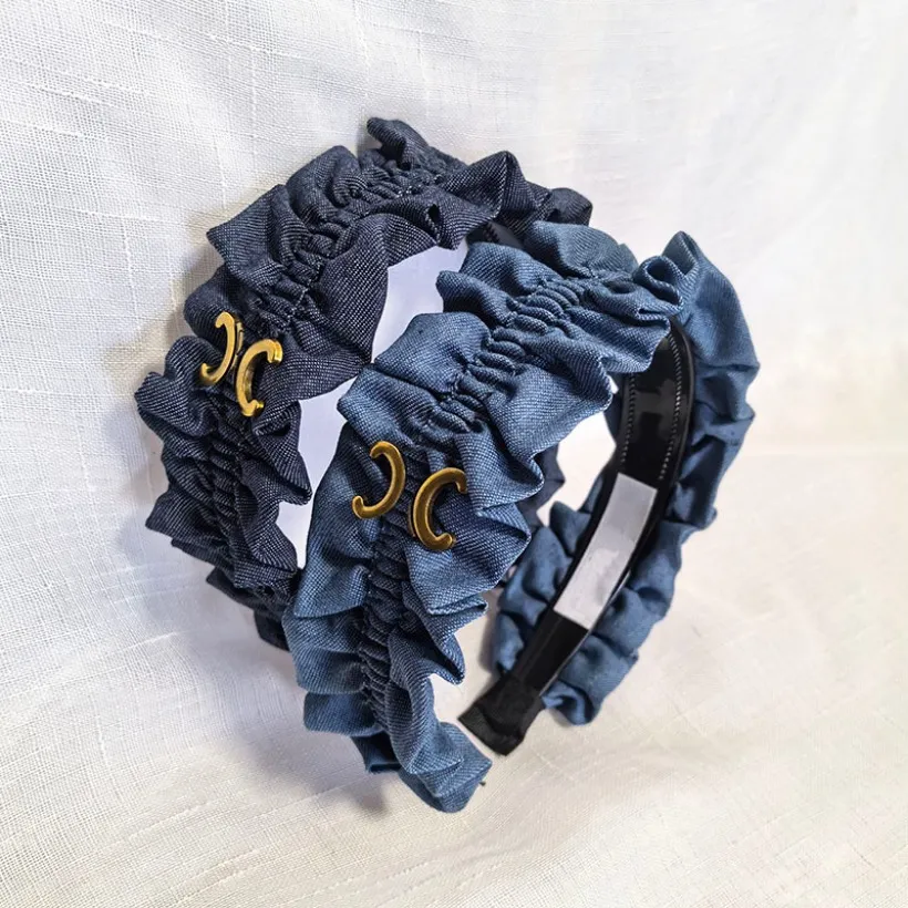 Klassiek ontwerp Geplooide hoofdband met brede rand Damesmode Denim hoofdbanden Hoge kwaliteit Nieuw cadeau Haaraccessoires Minimalistisch ontwerp Hoge kwaliteit hoofdband