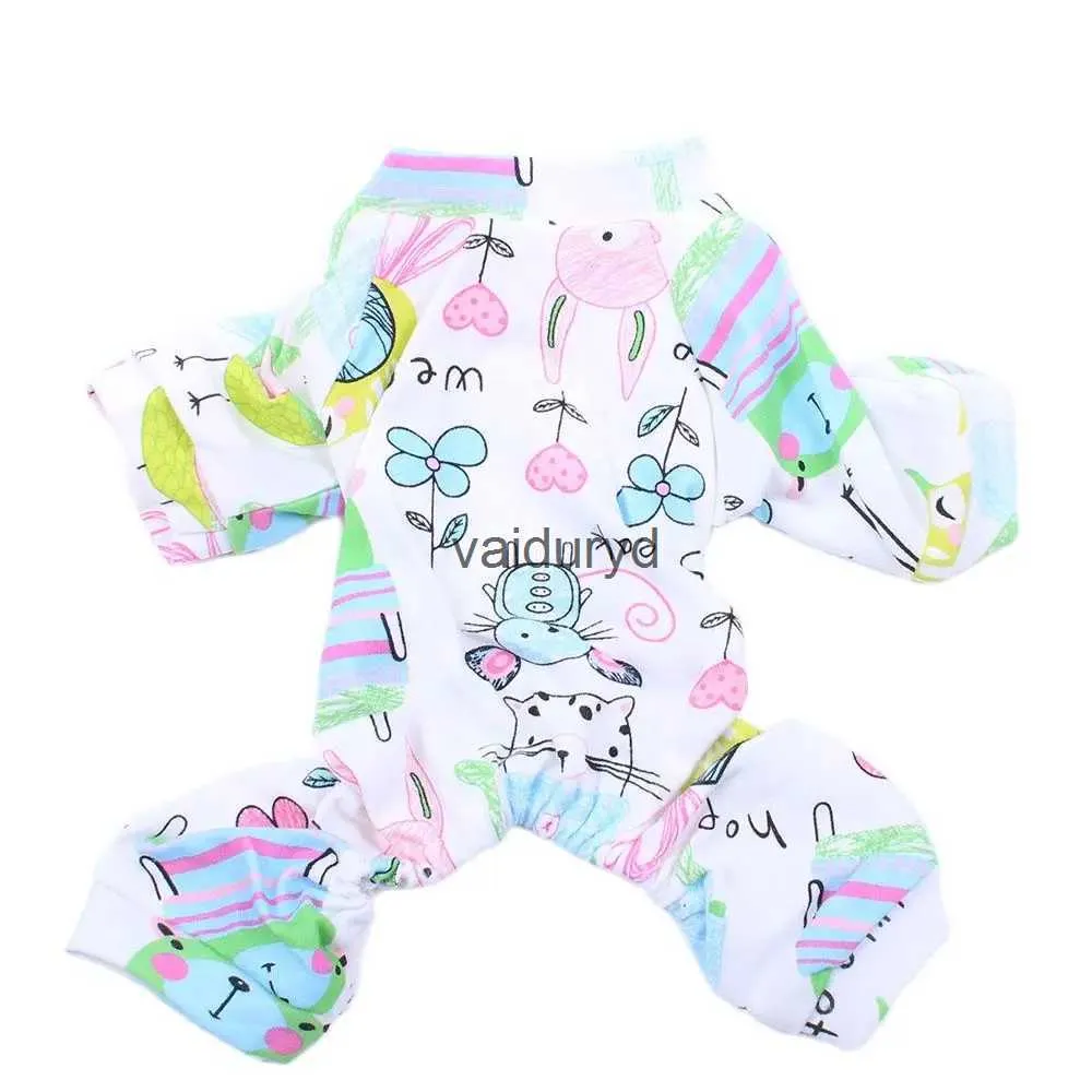 Hundkläder liten katt blommig jumpsuit pyjamas skjortor husdjur valp nattskjorta byxor för hundar katter medelvaiduryd