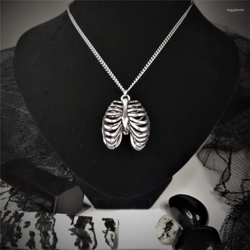 Pendentif Colliers Ribcage Collier Rib Bone Squelette Bijoux Gothique Cadeaux Pour Femmes Saint Valentin