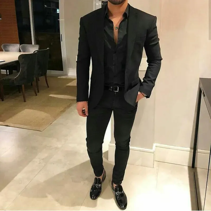 Suits Men Suits Blazers Black Business Męs