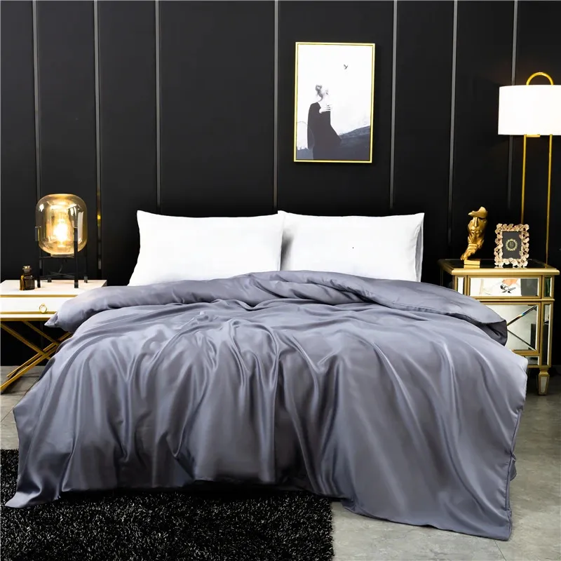 Sängkläder sätter naturligt Mulberry Silk Däcke Cover Solid Color Quilt Cover Single Double King Size Comporter Cover 231129