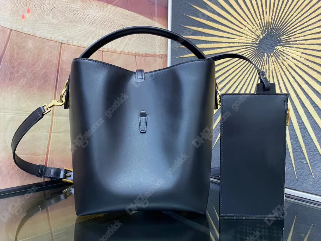 LE 37 Sac de créateur Sac seau en cuir brillant Nouveaux sacs à bandoulière de luxe Femmes Le 37black Gris Marron Sacs Fourre-tout 2 en 1 Mini Sac à main Rose Bandoulière Portefeuille Sacs à main