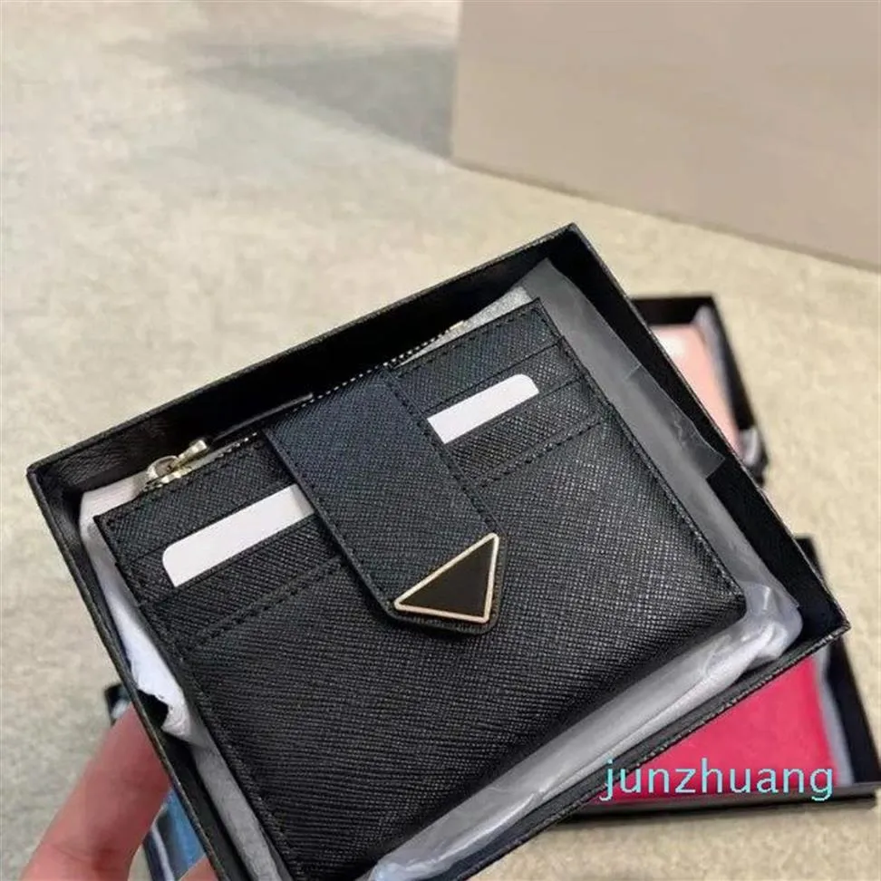 Designer -Short Wallet Holder Purse Woman Women Mens Wallets Designer Coin Bolsa Zipper bolsa Genuine Cowhide Leather Mini Clutch 222h