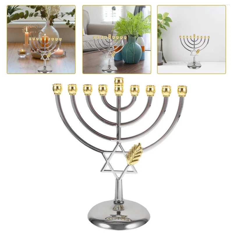 Candle Holders Jewish Holder Branch Candlestick Metal Party Ornament Year Nine Headed