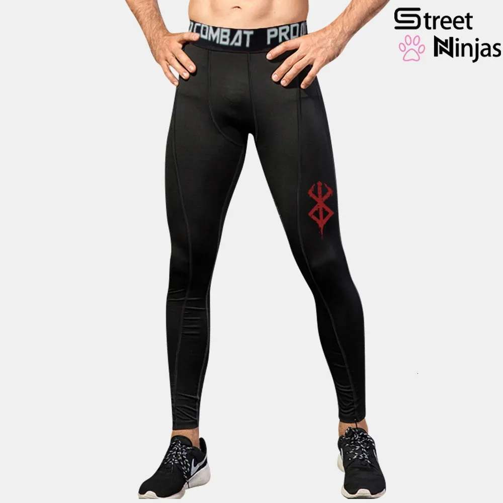 Herrbyxor Anime Berserk Men's Compression Pants Cycling Basketball Quick Dry Elasticity Sports Sweatpants Fitness Tights Legging Trousers 231129