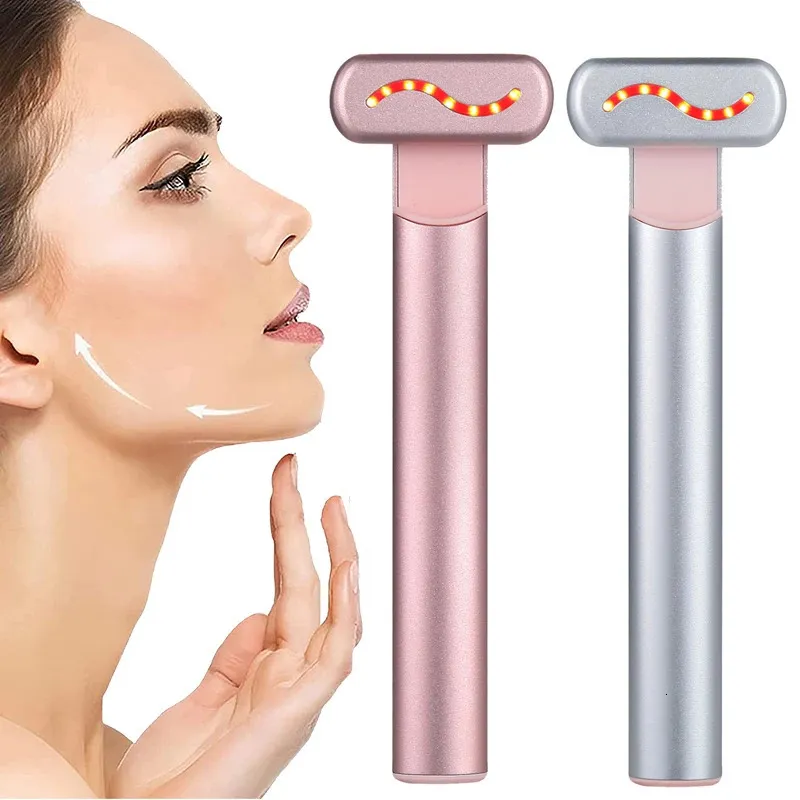 Face Care Devices EMS Microcurrent Face Lifting Device Red Light Wand Eye Neck Massager Skin Tightening Anti Wrinkle Skin Care Beauty Tool 231128