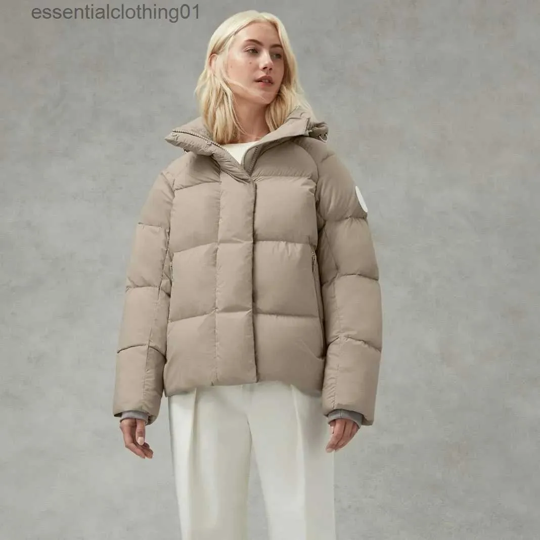 Mulheres para baixo parkas marca de luxo inverno feminino para baixo jaqueta grosso com capuz lazer quente preenchimento branco para baixo borracha pura co lor parker casaco l231129