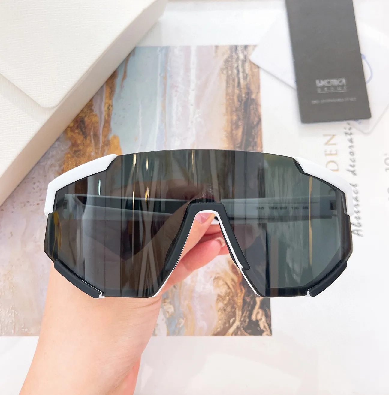 Save Big on Bulk Oversized Wrap Sunglasses For Women Men UV400 Protection  Shades Occhiali Da Sole Eyewear With Box Best Deals on DHgate