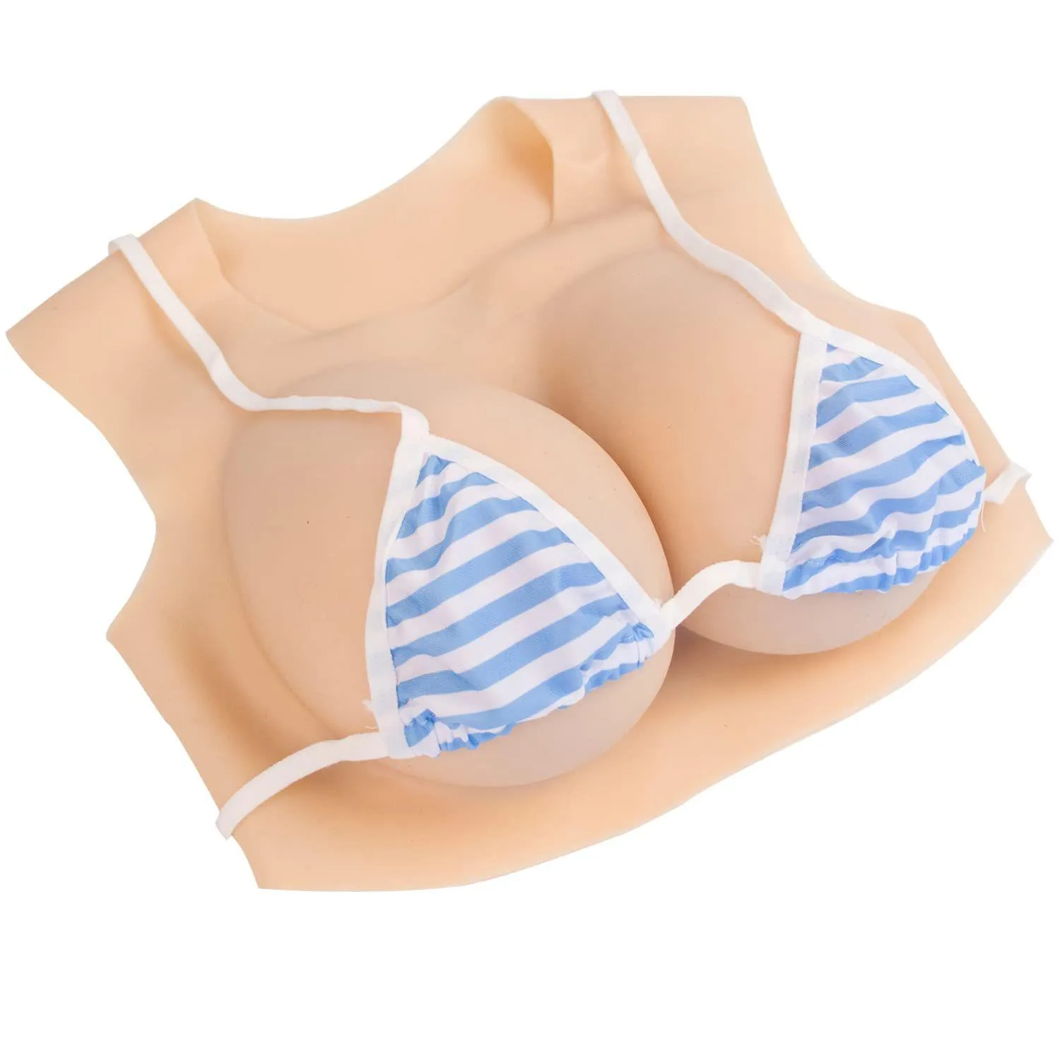 Sile Breastplate Fake Breast Forms For Crossdresse Drag Queen Cosplay B-G Cup Cotton Filling Round Neck Drop Delivery Dhxok