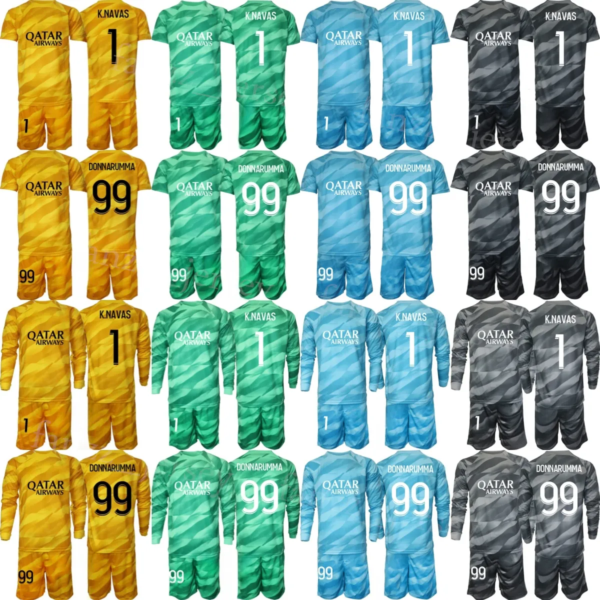 Club Team GK Long Sleeve Soccer Keylor Navas Jersey Set målvakt Sergio Rico Nicolas Douchez Areola Gianluigi Donnarumma Football Shirt Kits 23/24 Herr Kids Bali Bali