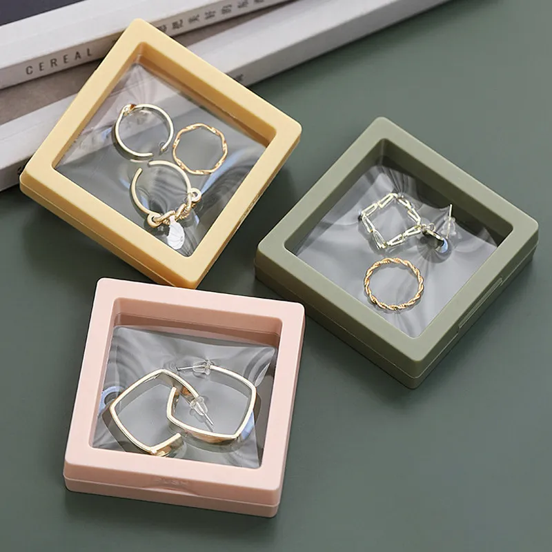 Transparente staubdichte PE-Box Filmaufhängungsbox Ringdisplay Schmuck Halskette Verpackungsbox Schmuck Aufbewahrungsbox Großhandel