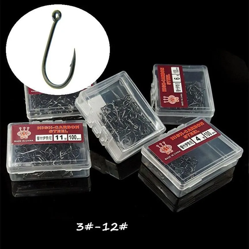 1000pcs 10box 10 Models Mixed 3#-12# Ise Hook High Carbon Steel Barbed Fishing Hooks Fishhooks Pesca Tackle Accessories KU-661293l