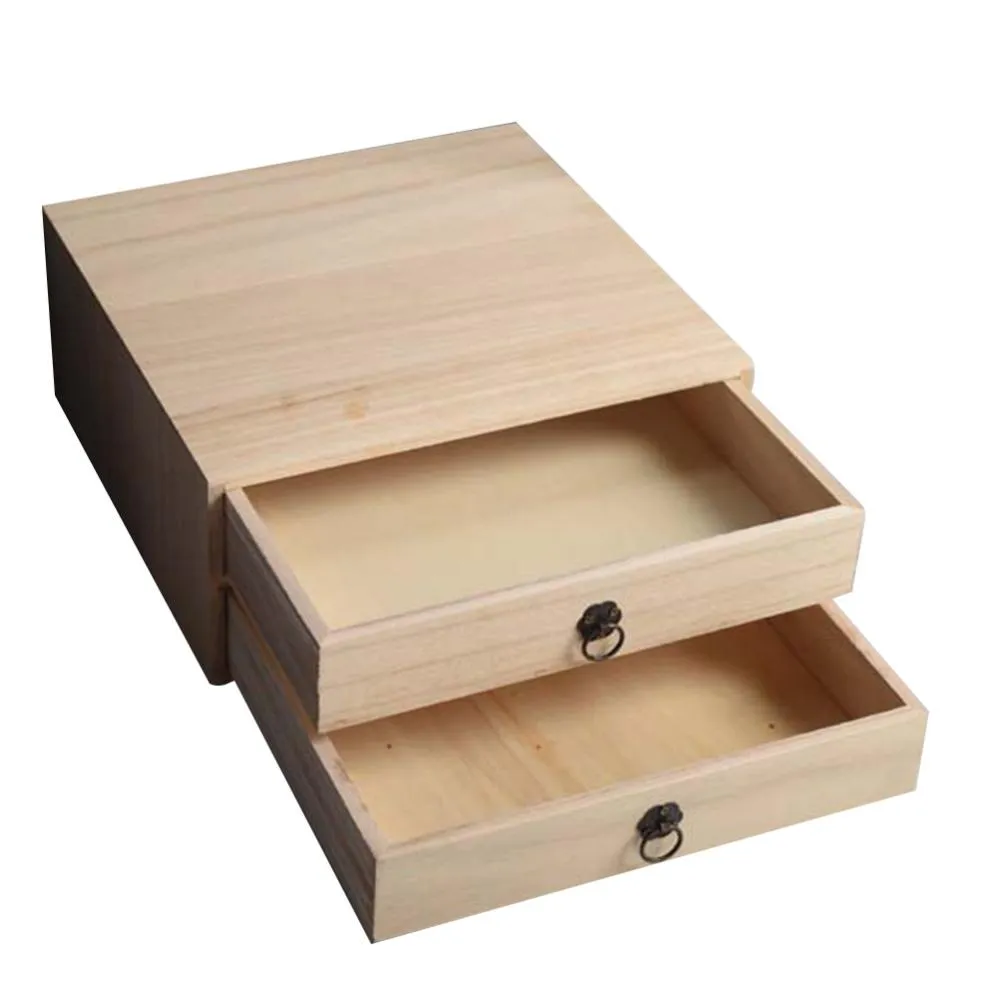 Speicher 1PC Mehrzweckstrapernbox Holzlagerung Box Desktop Drawer Organizer