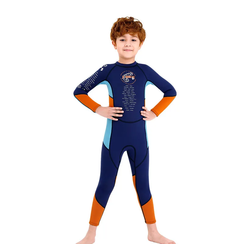 Boys Long Sleeve Swim Wear Children Thermal Swimsuit Kids 2.5mm