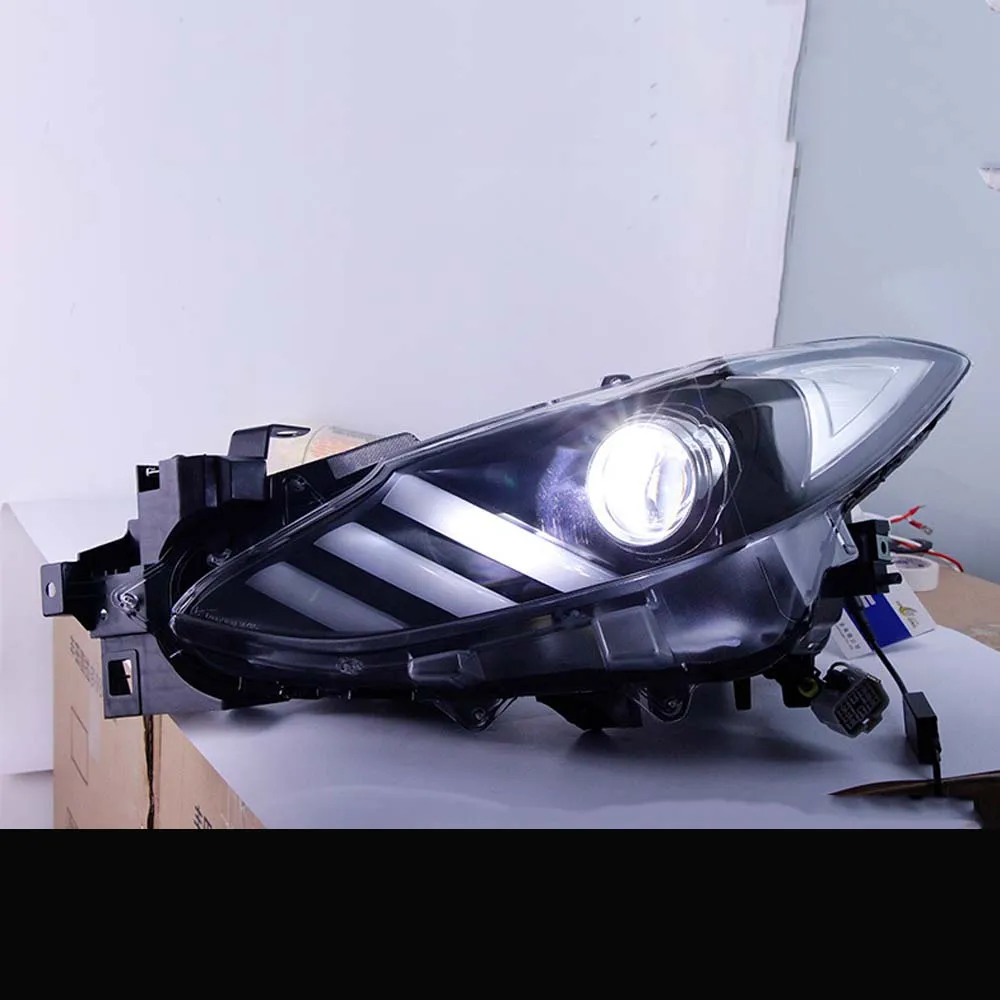 Voor Mazda Axela 14-19 Koplamp Montage Auto Licht Dynamische Streamer Richtingaanwijzer DRL Dagrijverlichting Ver en Dichtbij Een Xenon Lamp