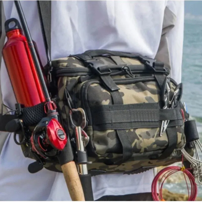Adjustable Fishing Tackle Bag Waterproof Shoulder Backpack Cross