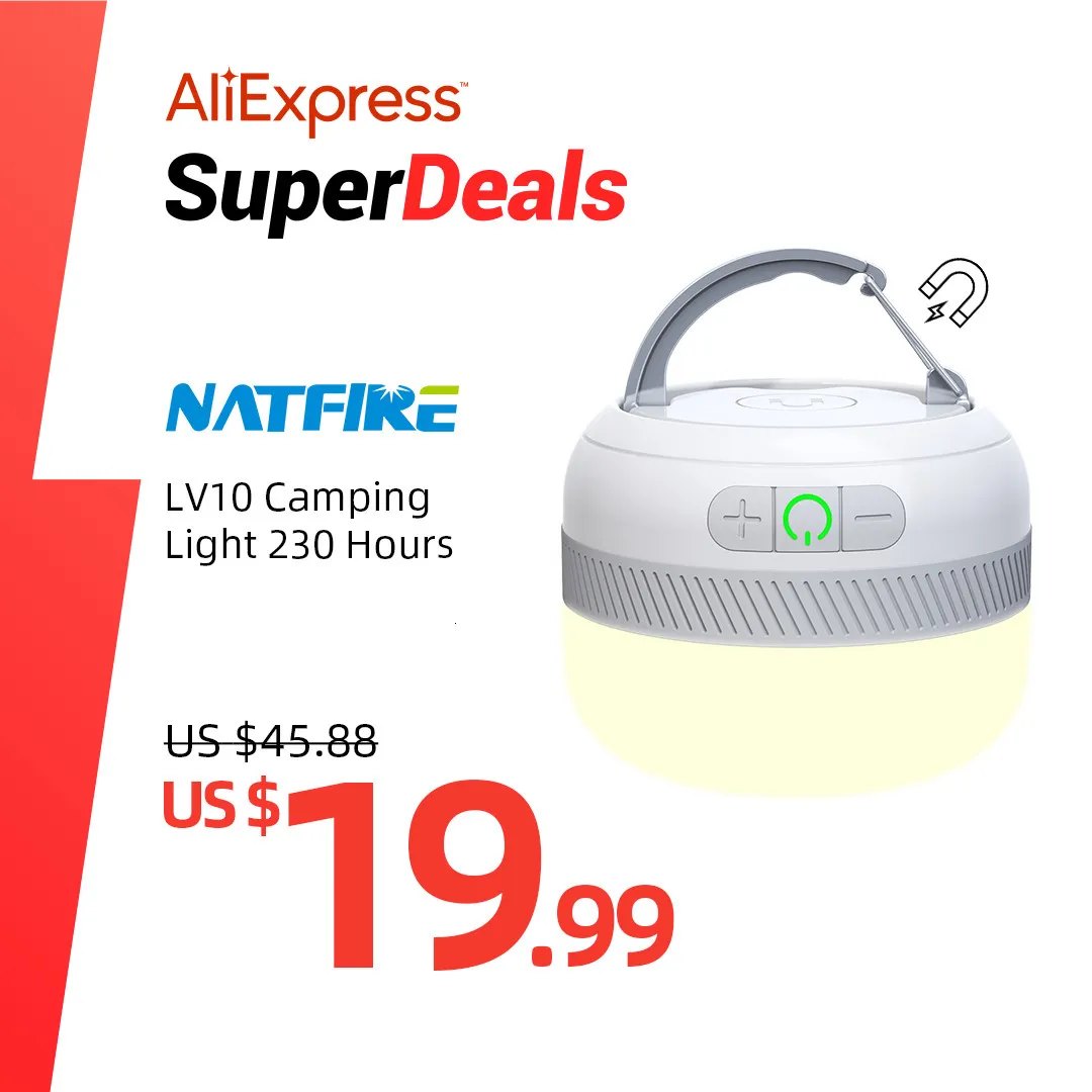 Attrezzatura di idratazione LV10 Senter Kemah LED Luar Ruangan 230 Jam Lentera Isi Ulang dengan Perlengkapan Pencahayaan Magnet Lampu Darurat Portabel 230428