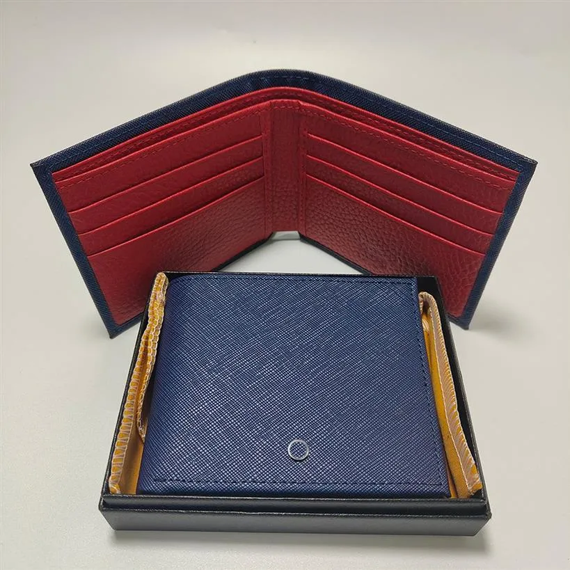 Portafoglio rosso Porta carte di credito Portafogli da uomo Borsa tote di marca Portamonete tascabile in pelle blu Porta contanti corto Borsa a tracolla Box Inclus245F