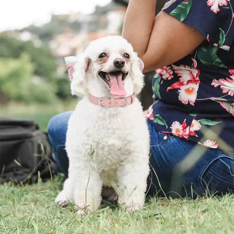 Collari per cani Collare in pelle PU Morbida buona traspirabilità Collana per cani regolabile per animali domestici di piccola e media taglia Accessori