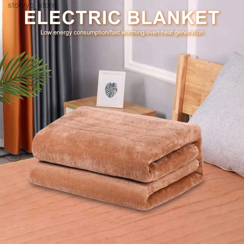 Elektriskt filt EU Singel Plush Electric Filt Washable Fleece uppvärmd filt Vinter varmt kast Flanellvärmefilt snabbt uppvärmd filt Q231130