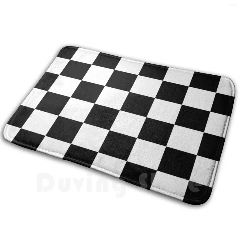 Carpets Chequered Flag Checkered Racing Car Winner Bedspread Duvet Phone Case Soft Non-Slip Mat Rug Carpet Cushion