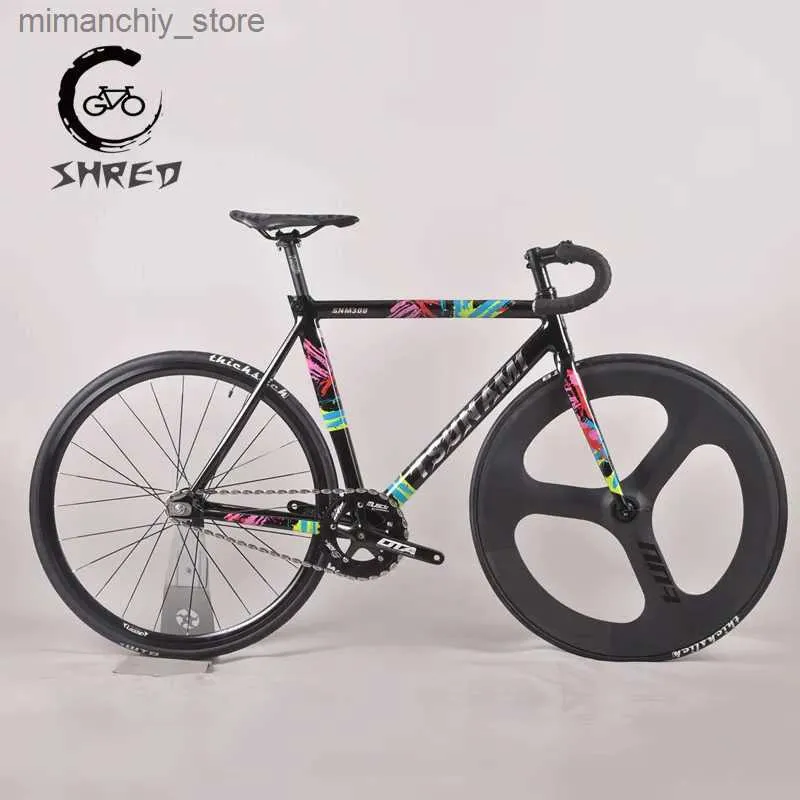 Fietsen Nieuwe TSUNAMI SNM300 FIXED GEAR BIKE Aluminium frame Sing Speed Volledige Fixie Baanfietswiel met industriële lagernaven Q231129