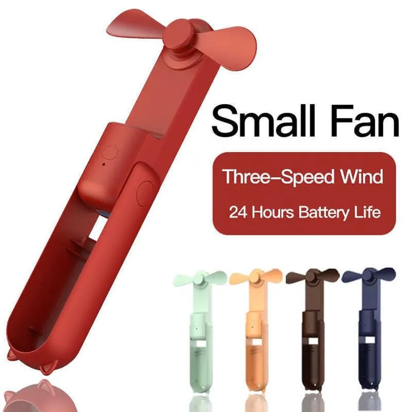 HA-Life Mini Fan Portable 1500 mAh Trwałe ciche składane fan USB z zasilaniem banku i latarki 267i