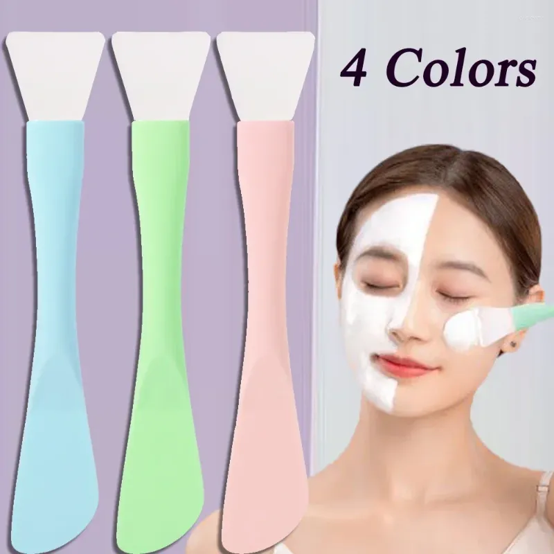 Pinceaux de maquillage en Silicone, brosse pour masque facial, Double tête souple, Film de boue, soins professionnels de la peau, fond de teint, outils de beauté cosmétiques