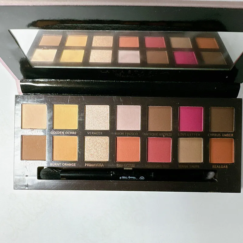 Make-up-Lidschatten 12 Farben Lidschatten mit Pinsel UV-Palette Mattschimmer-Paletten Kosmetik