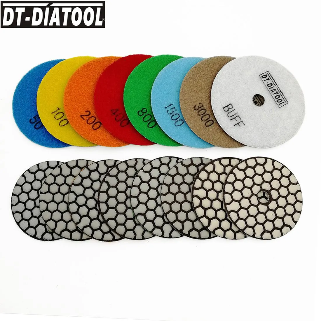 Screwdrivers DTDIATOOL 8pcs/Set 3"/4" Dry Diamond Polishing Pads Sanding Discs for Granite Marble Concrete Stone Grinding Discs Hand Tools