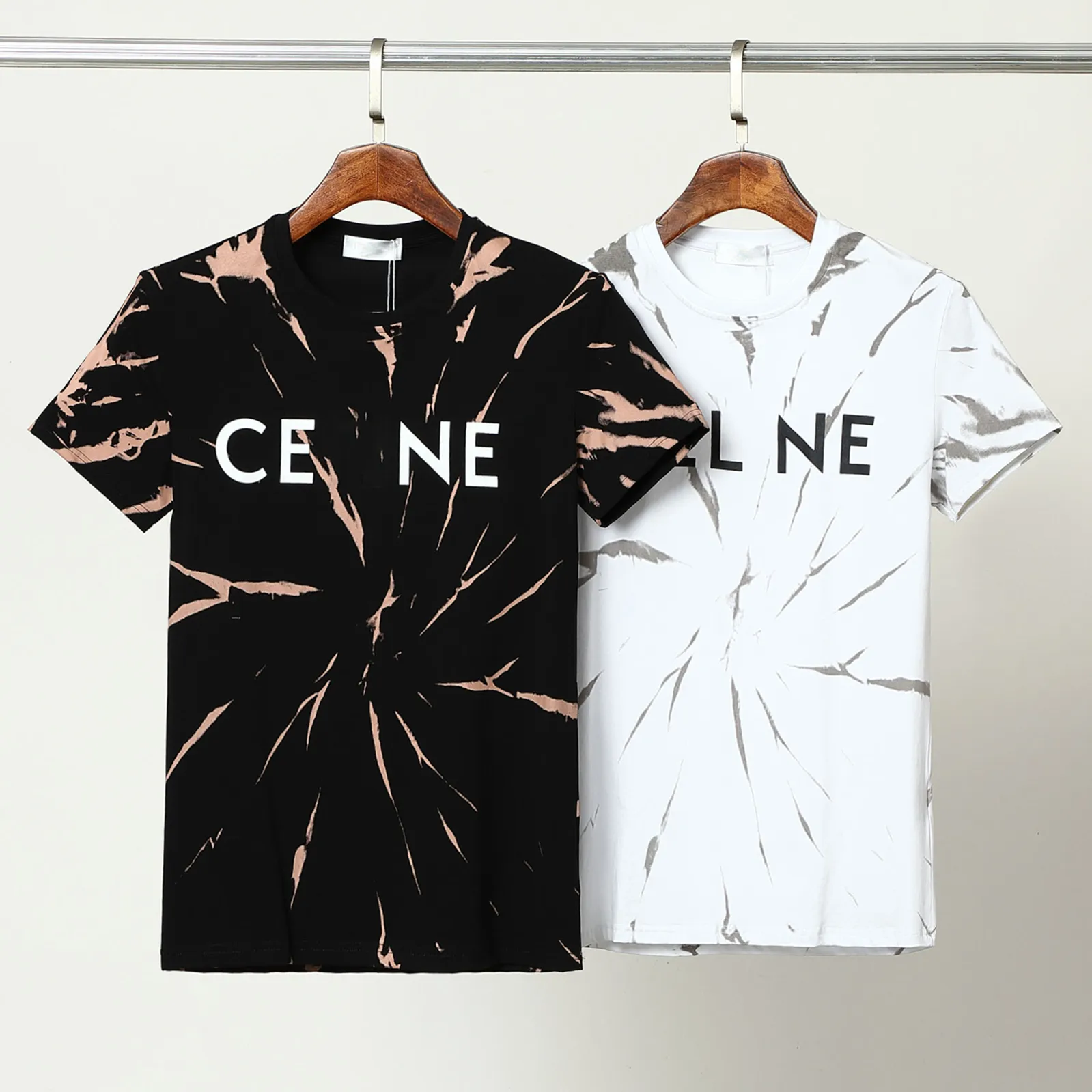 Designer Men's T-shirt Black and White Starry Sky Classic Print casual fashion Luxury 100% high-grade cotton breathable shirt Street sleeve shirt large size M-3XL