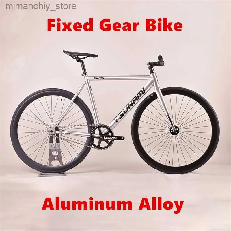 Bicicletas Tsunami SNM100 Engrenagem Fixa Bicicleta Quadro de Liga de Alumínio Cantar Velocidade Bicyc Flat Spoke Wheel Fixie Bearing Hub V-Brake Customizab Q231129