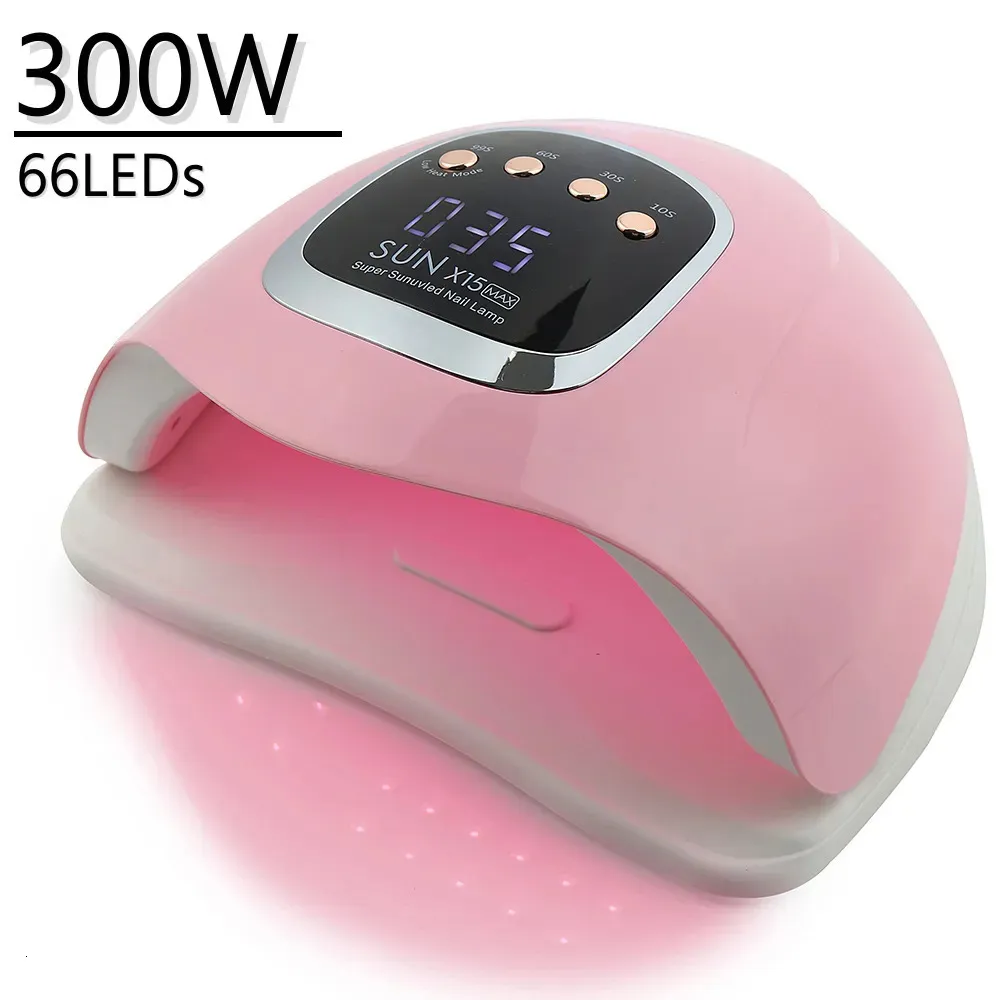 Nageltorkar 300W professionell torktumlare för manikyr kraftfull UV gel 66 lysdioder automatiska avkänningspolsktorkning 231128