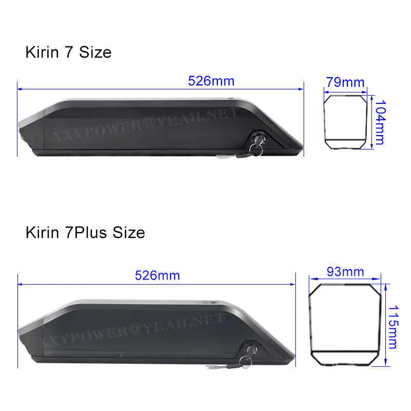 48V Ebike Battery 17.5Ah 21Ah Side Open Reention Kirin Electric Bicycle Battery 52V 17.5AH 20AH för isooyu ebike