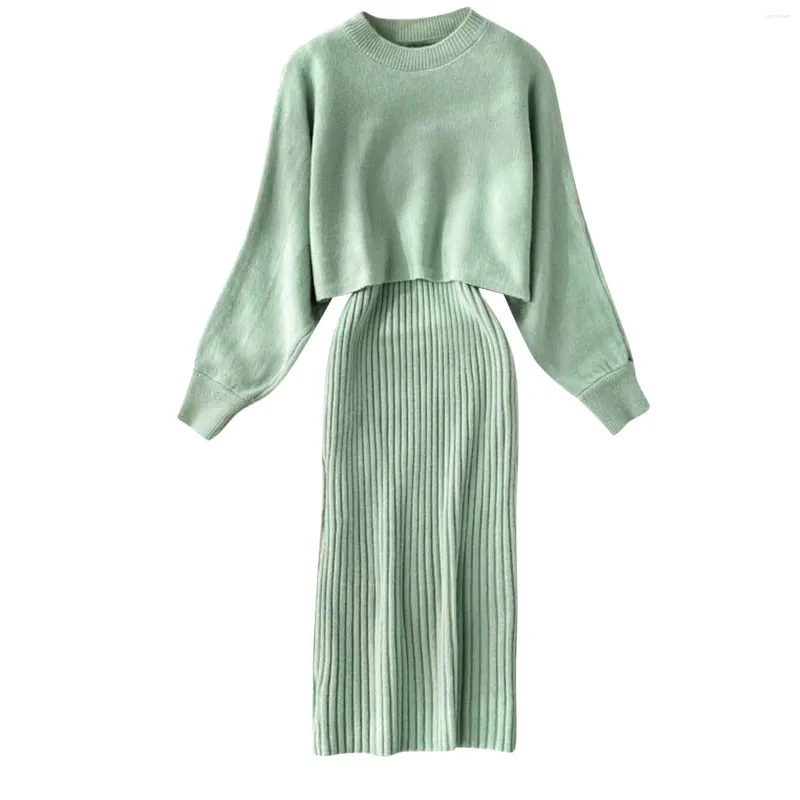 Work Dresses Women Knitted Dress Two Piece Suit Pullover Top And Bodycon Elegant Lady Jumper Midi Semi Formal Celebrity From 21 08 DHgate
