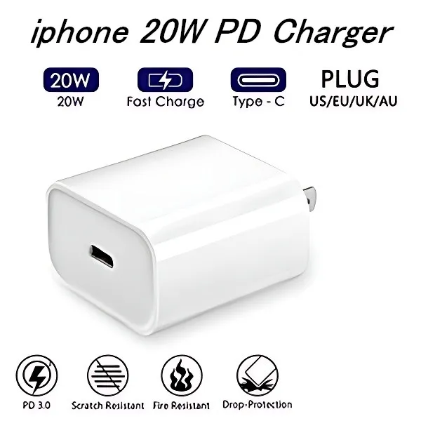 20W PD USB C Fast Charger US/EU Plug Type C Power Adapter For IPhone 14