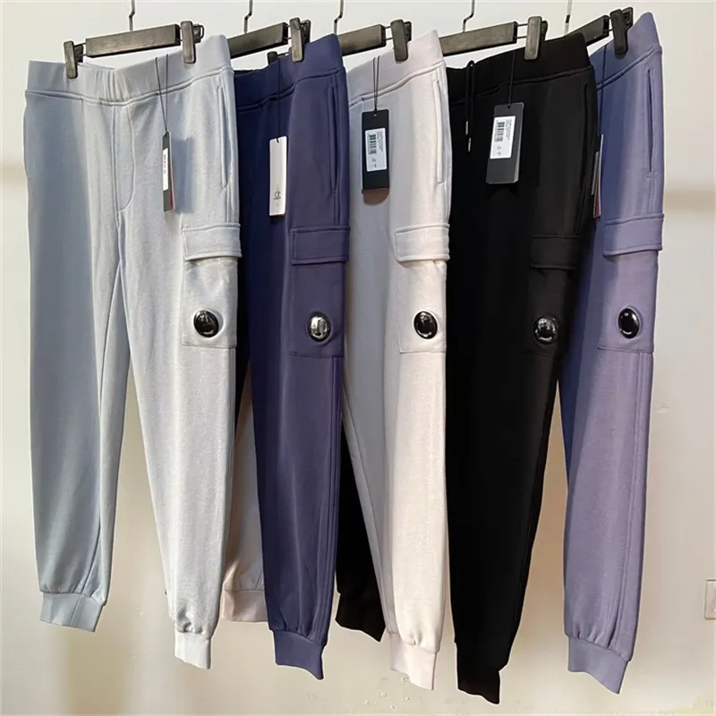 Pantaloni sportivi da uomo con tasca per lenti CP Nuovo design Tuta da esterno Pantaloni sportivi da jogging in cotone casual Pantaloni di lusso