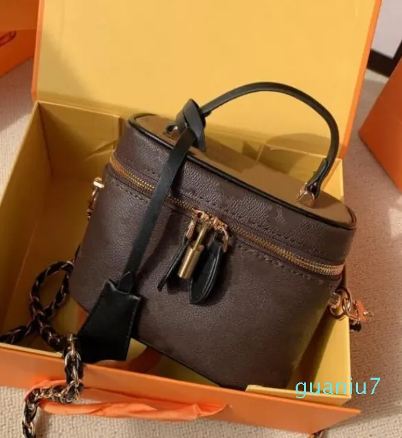 Nice Series women classic makeup case leather Lady shoulder bag Tote handbag