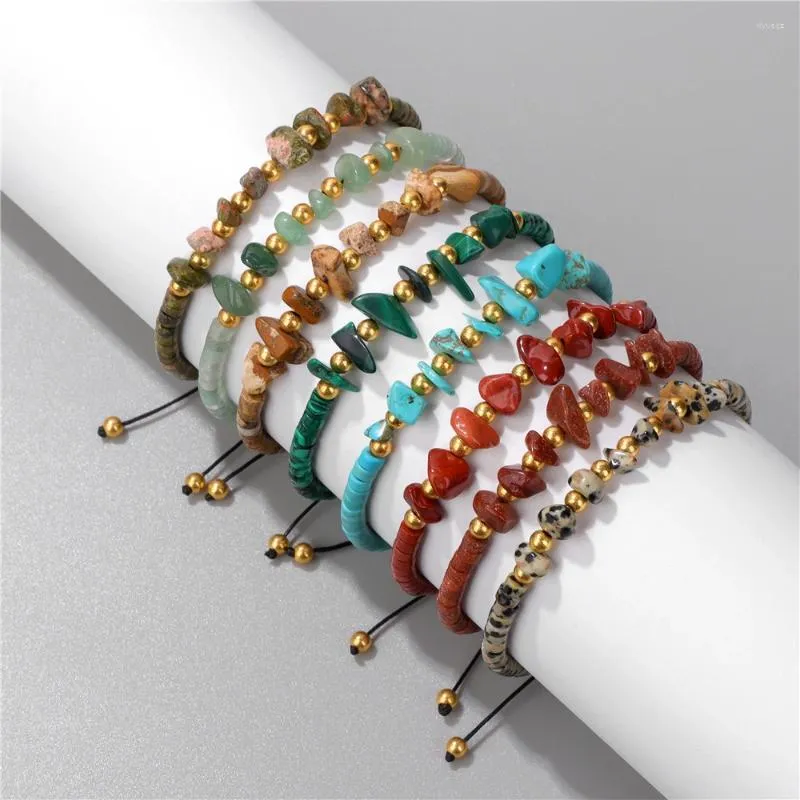 Pulsera de cristal de hilo, piedra Natural Irregular, amatista, Cuarzo Rosa, pulseras de cuentas para mujeres y hombres, regalos de joyería hechos a mano