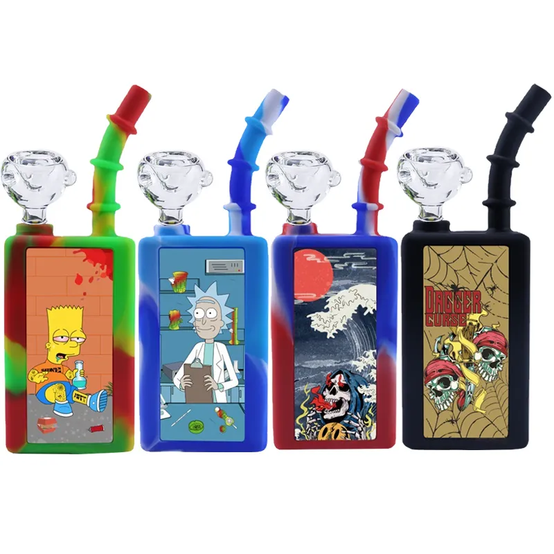 Siliconen glas rookolie bubbler pijpen brander kom bal en droge kruiden tabak was rook handpijp afneembare draagbare spelconsole waterpijp waterpijp sigarenapparaat