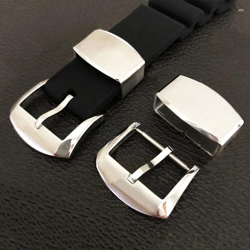 Watch Bands 18mm 20mm Strap Buckle Rings Holder Stainless Steel 316L Ring Clasp Buckles For Silicone Band Metal