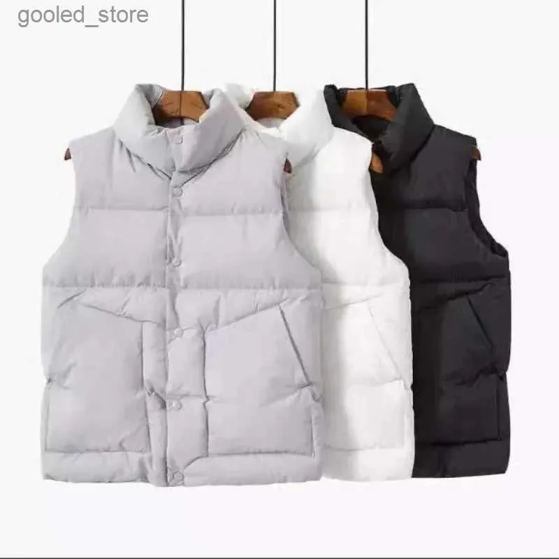 Gilet da uomo 2023 Moda Autunno Nuovo colletto alla coreana Elegante piumini Cappotti caldi Capispalla casual Cintura senza maniche Inverno Donna Gilet bianco Giacche Q231130