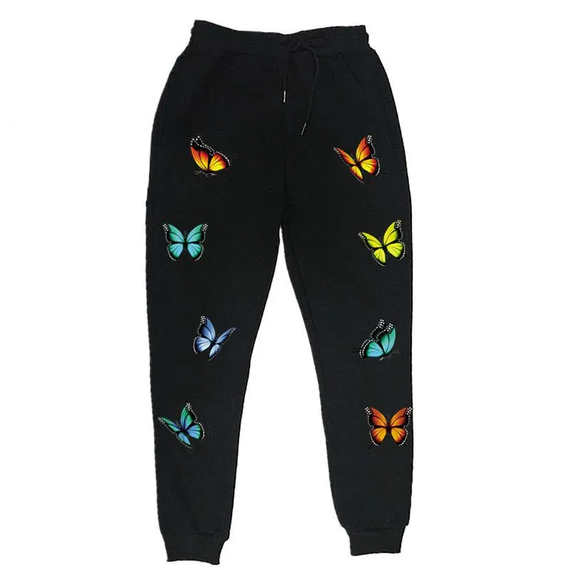 Men's Pants Pants NEW FASHION BUTTERFLY PRINT CASUAL SWEATPANTS MEN WOMEN HIGH WAIST STREETWEAR JOGGER PANTS TROUSERS AUTUMN WINTER SIZE S3XL Z230728