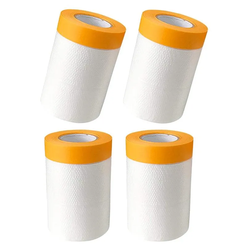 Pincet 4 Stuks Plastic Stof Lakens Roll 0.55X20M PreTaped Masking Film Drop Doeken Voor Schilderen Bed meubelbekleding
