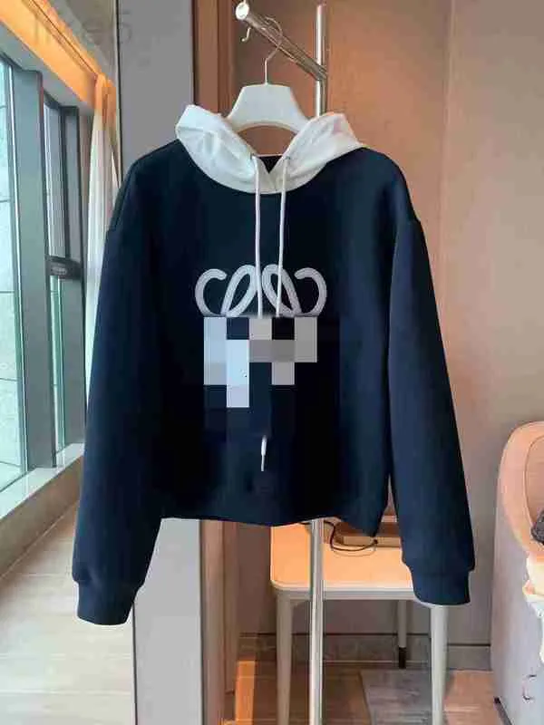 Kadın Hoodies Sweatshirts Tasarımcı 2023 Erken Sonbahar Yeni Mektup Nakış El Yapımı Boncuk Uzay Pamuk Çizme Kapşonlu Kazanmış Kazak Kazak JY45