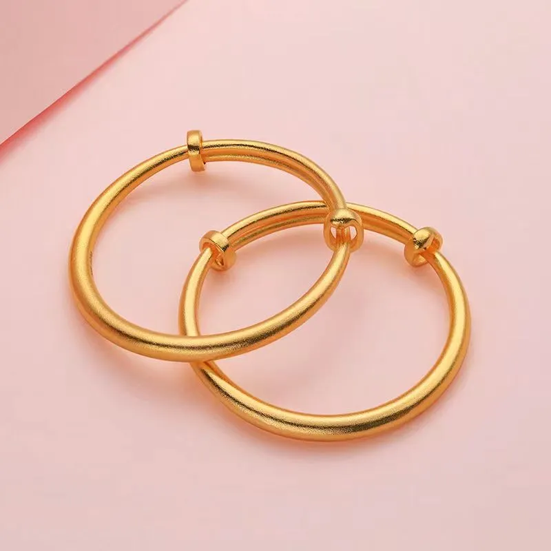 Pulsera de plata envuelta en oro Pulsera de plata de ley 9999 para bebés, regalo para niños, niños y niñas, luna llena, centenario