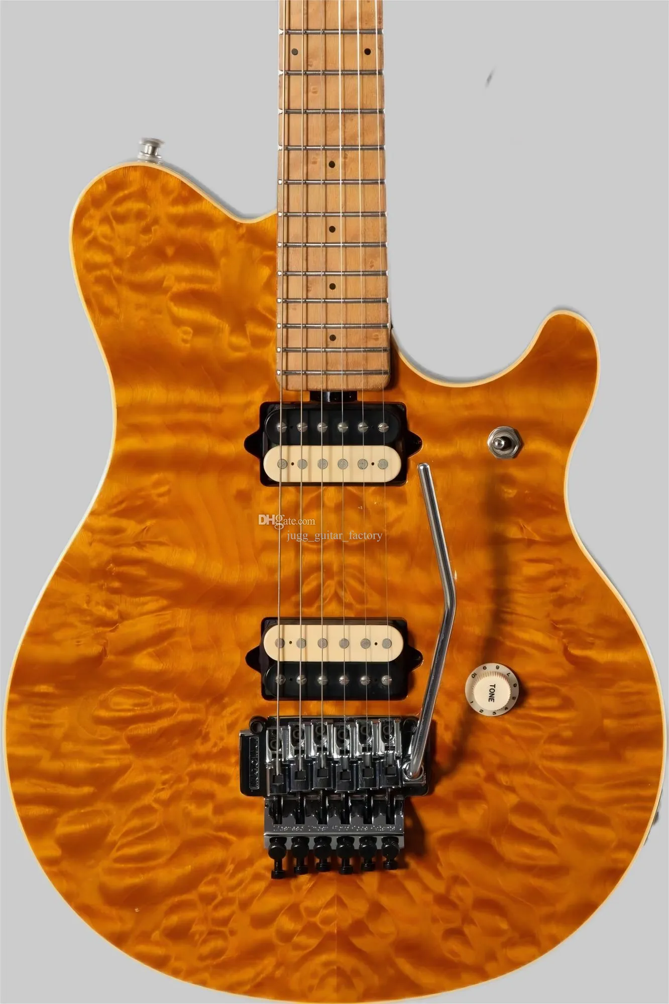 Ernie Ball Music Man Axis EX Translucent Gold Quilt Guitarra Eléctrica