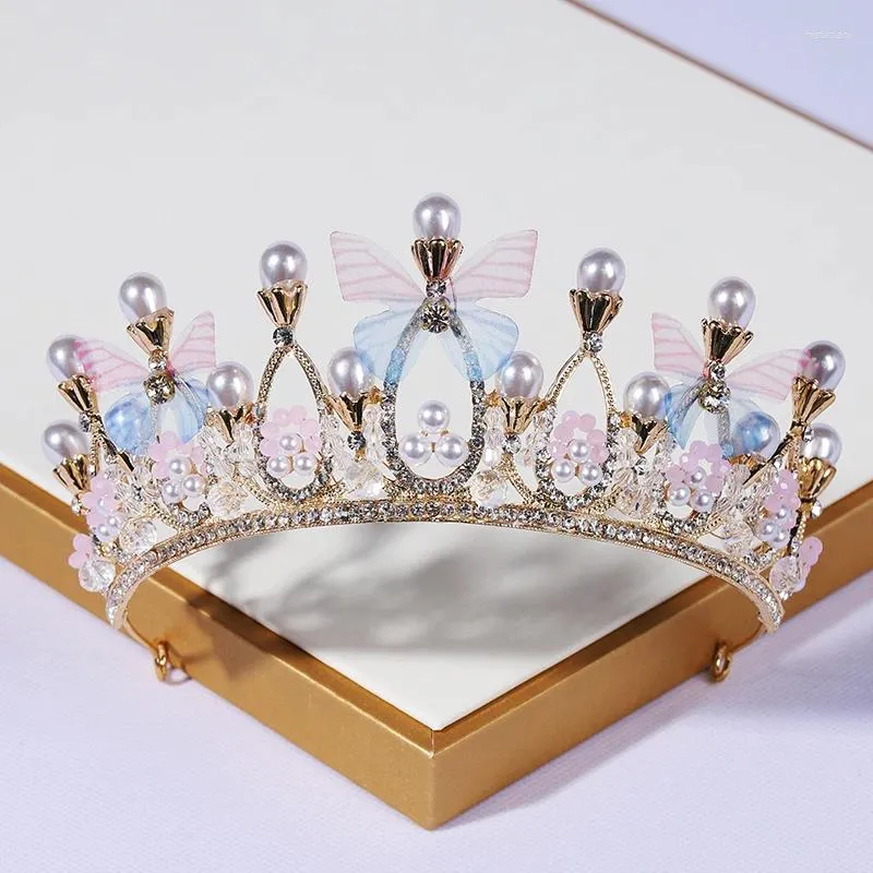 Pinces à cheveux mariée papillon couronne chapeaux femme cristal strass mariage alliage accessoires anniversaire étudiant adulte cadeau Super immortel 18