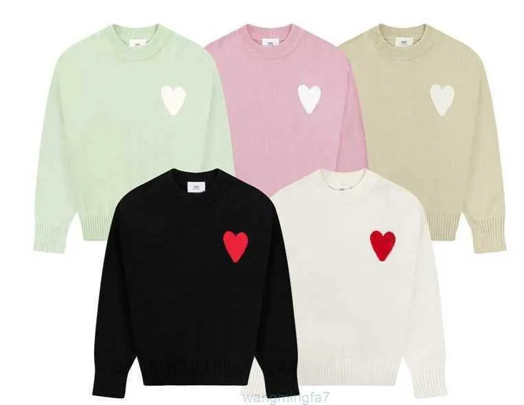 Uaxz Pulls pour hommes et femmes Nouvelle marque de mode Pull Designer Chemises tricotées à manches longues Français brodé Amis Motif coeur Col rond Pull en tricot